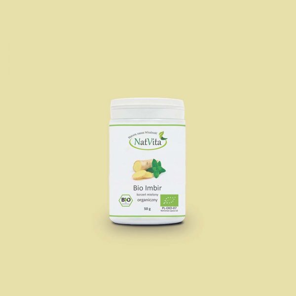 Bio Imbir NatVita organiczny korzeń mielony – 250g