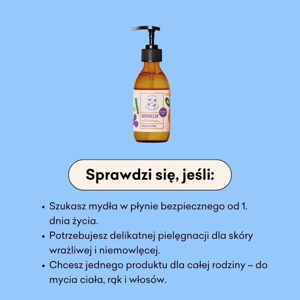 Bombelek - naturalne mydło w płynie od 1. dnia życia 300ml 4 Szpaki - obrazek 2