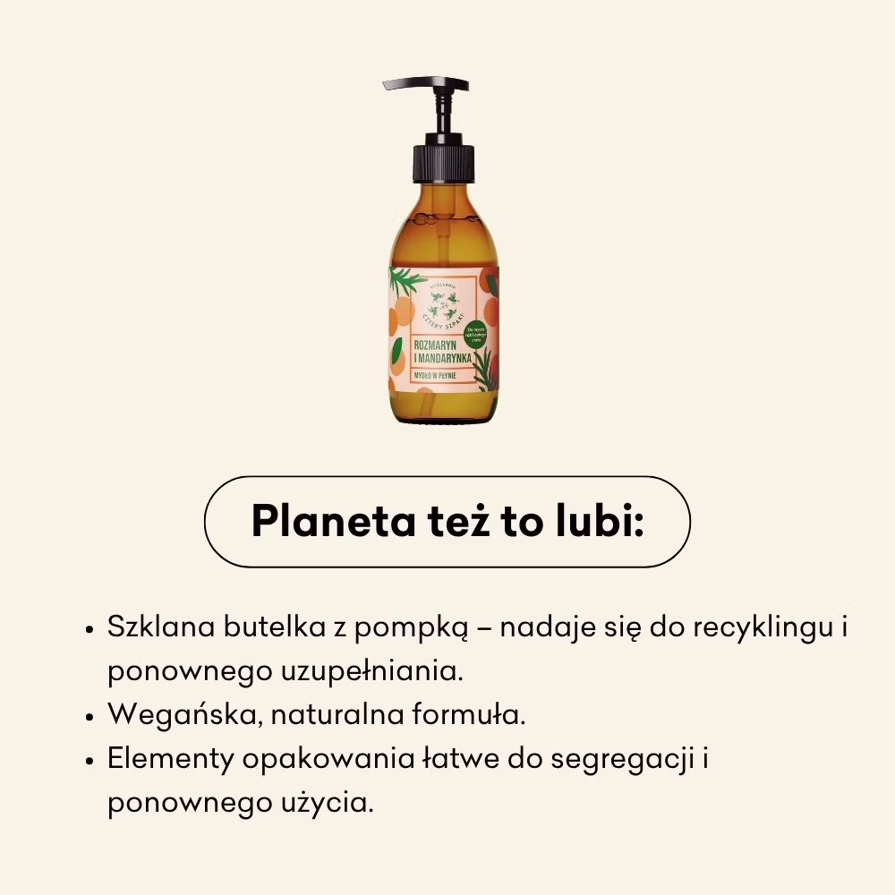 Rozmaryn i Mandarynka - naturalne mydło w płynie 300ml 4 Szpaki - obrazek 7