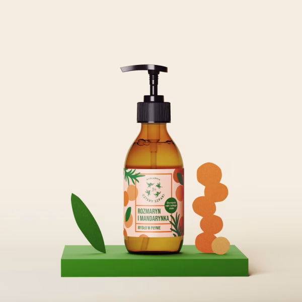 Rozmaryn i Mandarynka - naturalne mydło w płynie 300ml 4 Szpaki