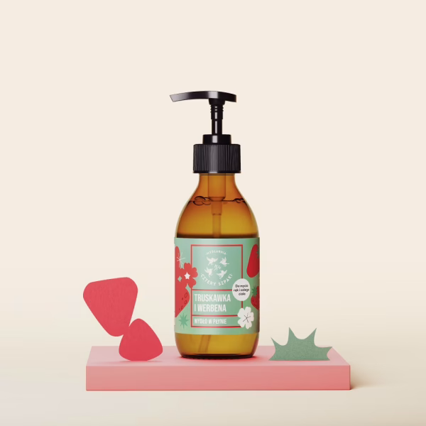 Truskawka i Werbena - naturalne mydło w płynie 300ml 4 Szpaki