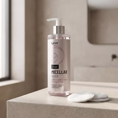 Różany płyn micelarny z naturalną betainą i niacynamidem (Lynia)